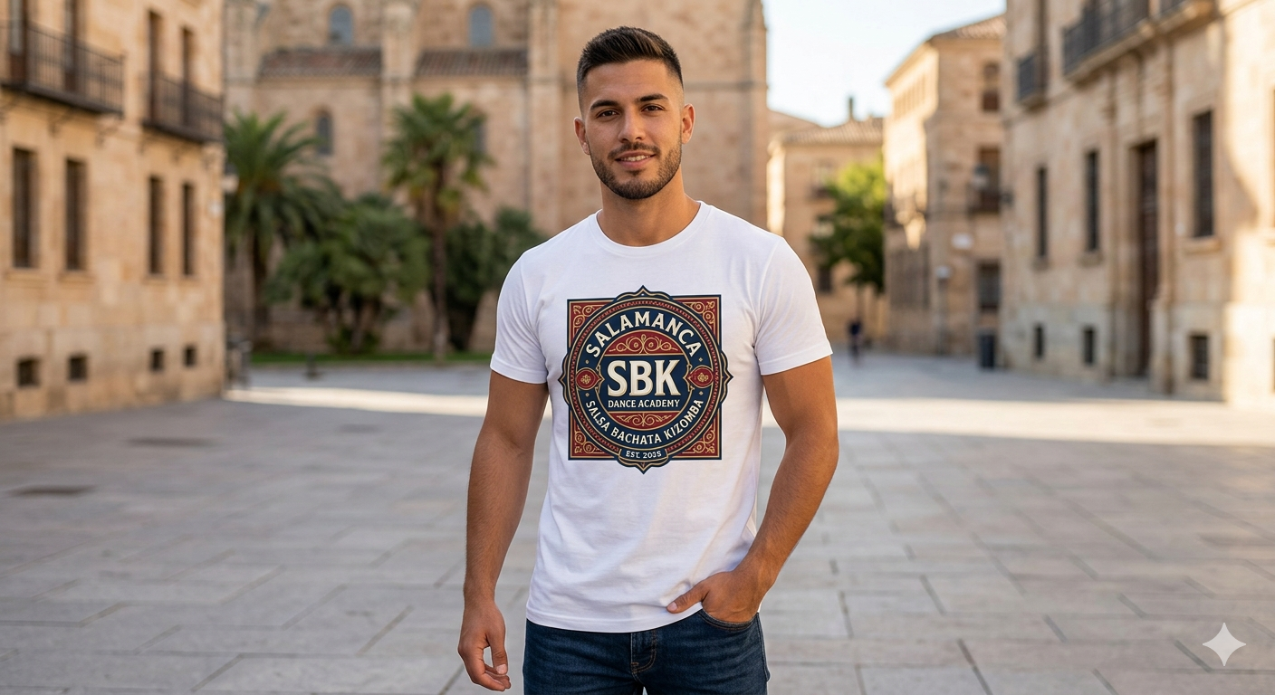 Carlos wearing the Salamanca SBK white t-shirt